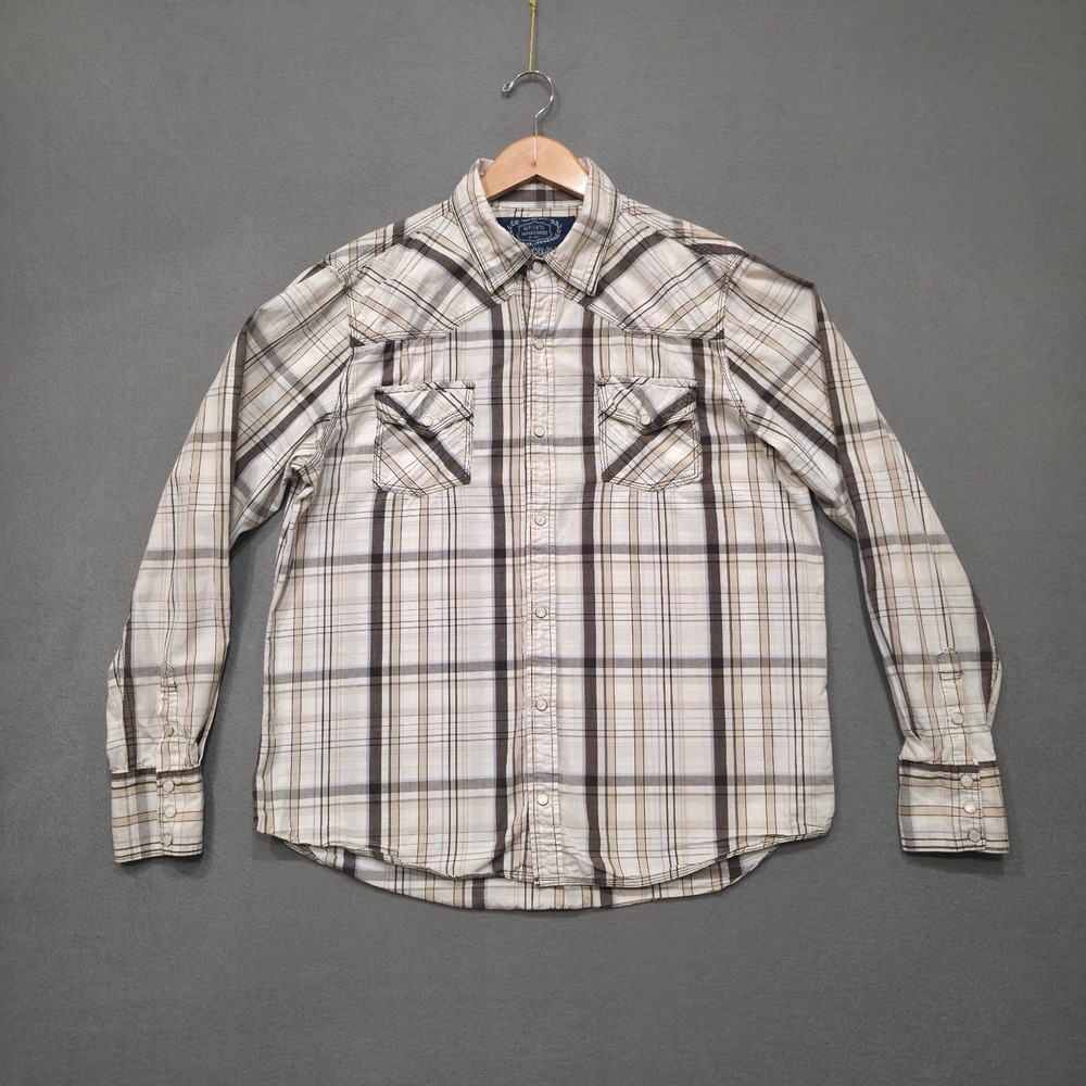 GPH Supply Co. Men's‎ Plaid Long Sleeve Pearl Snap Western Shirt Size Large